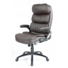 Fauteuil de bureau design en PU brun foncé Davy