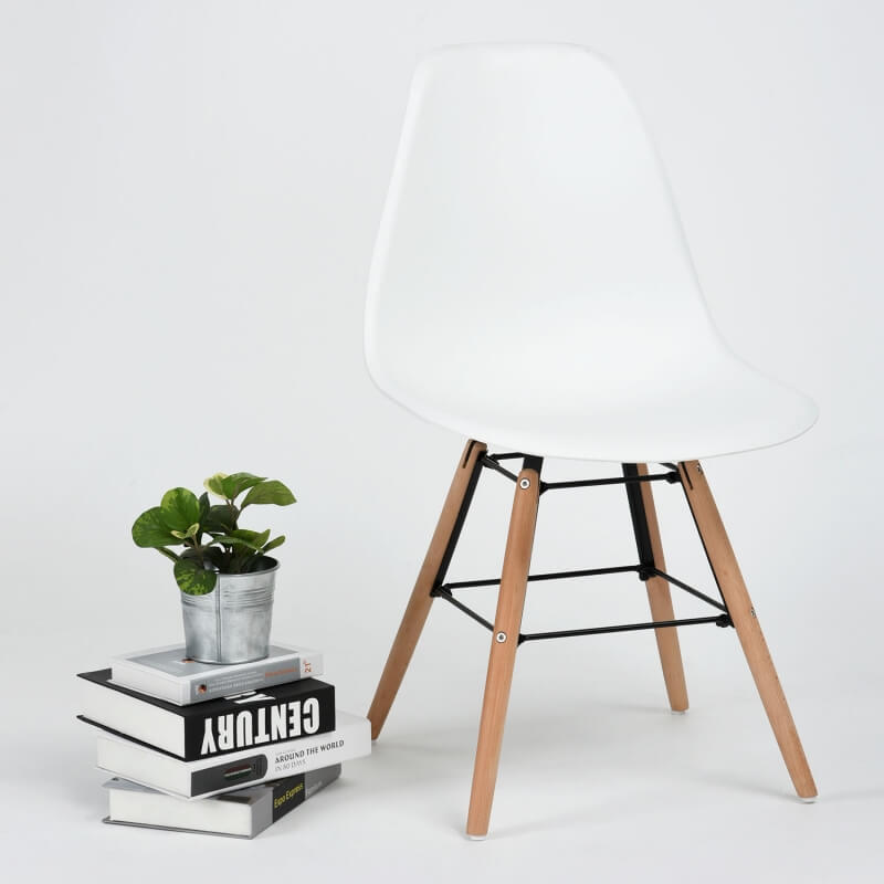 Chaise de salle à manger design coloris blanc (lot de 4) Chelsie | Matelpro