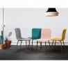 Chaise de salle à manger design en tissu vert (lot de 4) Scarlette