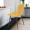 Chaise de salle à manger design en tissu jaune (lot de 4) Scarlette