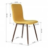 Chaise de salle à manger design en tissu jaune (lot de 4) Scarlette