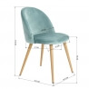Chaise de salle à manger design en tissu aqua (lot de 2) Zumba