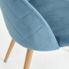 Chaise de salle à manger design en tissu bleu (lot de 2) Zumba