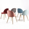 Chaise de salle à manger design en tissu bleu (lot de 2) Zumba