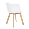 Chaise de salle à manger design bois et PVC blanc (lot de 4) Ameline