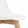 Chaise de salle à manger design bois et PVC blanc (lot de 4) Ameline
