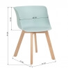 Chaise de salle à manger design bois et PVC bleu (lot de 4) Ameline