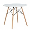 Table de cuisine design ronde coloris chêne/blanc Chelsie
