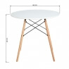 Table de cuisine design ronde coloris chêne/blanc Chelsie