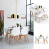 Table de cuisine design rectangulaire coloris chêne/blanc Chelsie