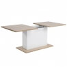 Table de salle à manger design rectangulaire coloris chêne/blanc Yannick