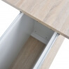 Table de salle à manger design rectangulaire coloris chêne/blanc Yannick