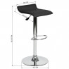 Tabouret de bar design métal et PU noir Ornella