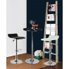 Tabouret de bar design métal et PU noir Ornella