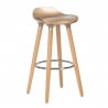 Tabouret de bar design bois et ABS coloris chêne/or (lot de 2) Dalhia