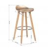 Tabouret de bar design bois et ABS coloris chêne/or (lot de 2) Dalhia