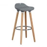 Tabouret de bar design bois et ABS coloris chêne/gris (lot de 2) Dalhia