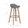 Tabouret de bar design bois et ABS coloris chêne/gris (lot de 2) Dalhia