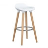 Tabouret de bar design bois et ABS coloris chêne/blanc (lot de 2) Dalhia