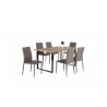 Table de salle à manger design métal et bois coloris chêne/noir Meredith