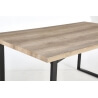 Table de salle à manger design métal et bois coloris chêne/noir Meredith