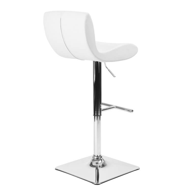 Tabouret de bar design métal et PU blanc Iris