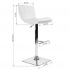 Tabouret de bar design métal et PU blanc Iris