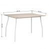 Ensemble table et 4 chaises contemporain métal et bois coloris chêne/blanc Beach