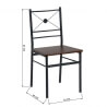 Ensemble table et 4 chaises contemporain métal et bois coloris anthracite/noyer David