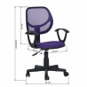 Chaise de bureau contemporaine en tissu violet Josie