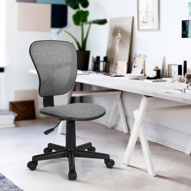 Chaise de bureau contemporaine en tissu gris Eglantine