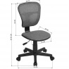 Chaise de bureau contemporaine en tissu gris Eglantine