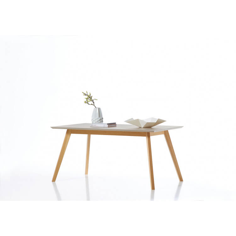 Table de salle à manger contemporaine coloris gris/chêne Deborah