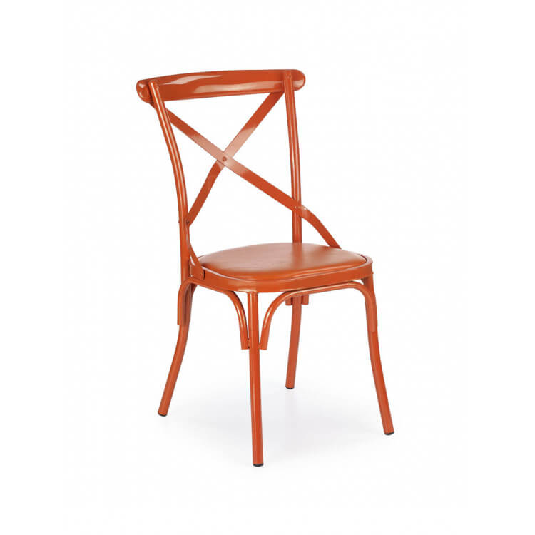 Chaise de cuisine design en métal orange (lot de 2) Color