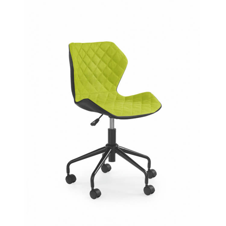Chaise de bureau enfant design en tissu vert Cadix