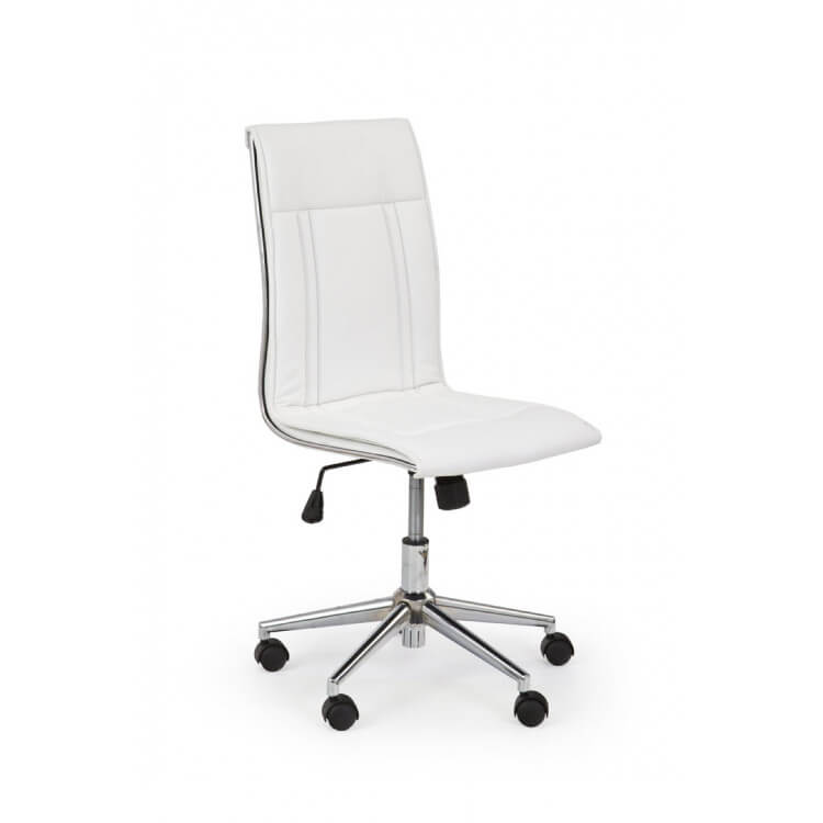 Chaise de bureau design en PU blanc Oceane