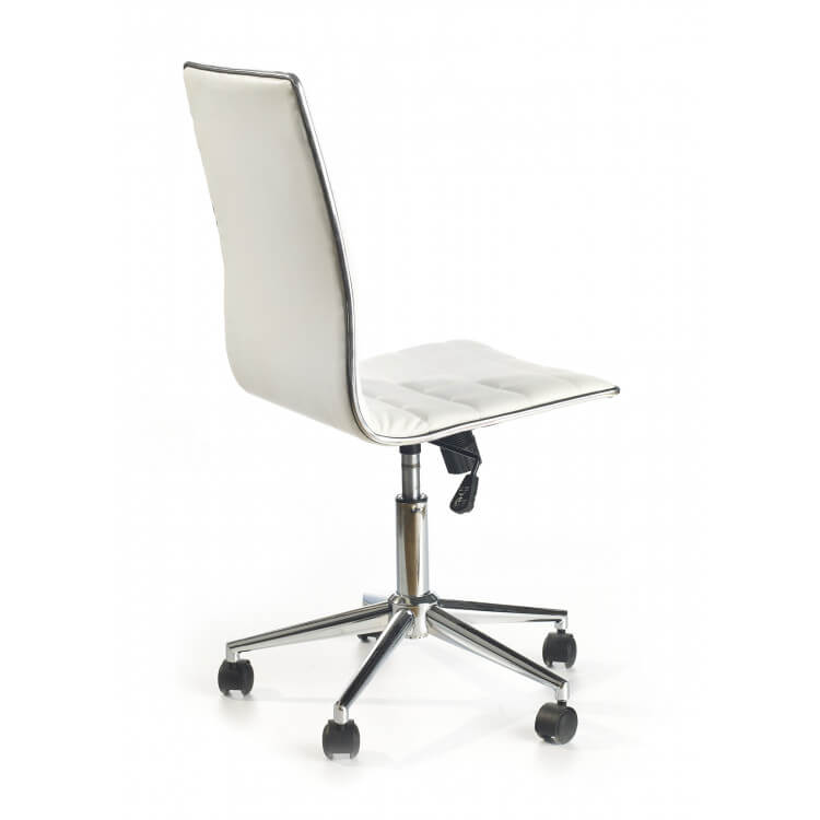 Chaise de bureau design en PU blanc Odaline