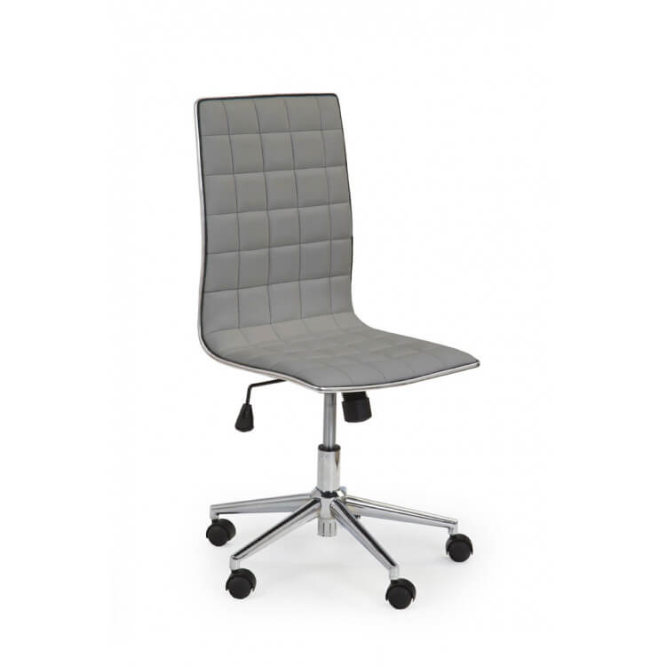 Chaise de bureau design en PU gris Odaline