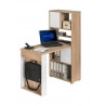 Bureau contemporain avec rangement coloris chêne/blanc mat Adelice