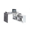 Bureau contemporain avec rangement coloris gris béton/blanc Adolphe