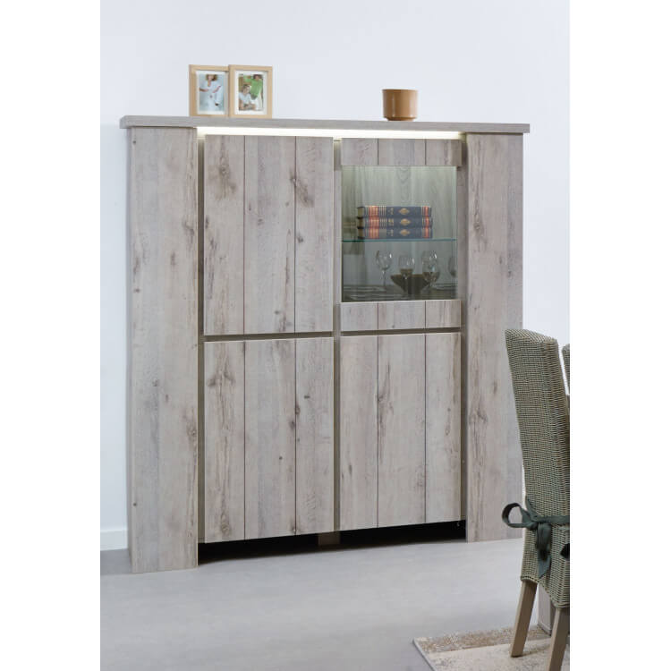 Vaisselier/argentier contemporain coloris chêne gris Jonathan II