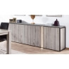 Buffet/bahut contemporain 250 cm coloris chêne gris/anthracite Cobra