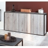 Buffet/bahut contemporain 160 cm coloris chêne gris/anthracite Cobra