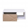 Table basse rectangulaire design coloris chêne/blanc brillant Loic