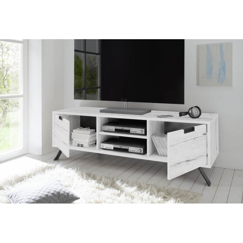 meuble tele chene blanchi