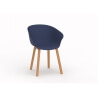 Lot de 4 chaises d'accueil pieds bois naturel Ostende