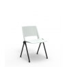 Chaise d'accueil métal noir et PVC blanc Samantha