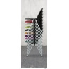 Chaise d'accueil métal noir et PVC blanc Samantha