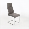 Chaise de salle à manger design tissu et PVC gris (lot de 4) Nadine