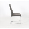 Chaise de salle à manger design tissu et PVC gris (lot de 4) Nadine